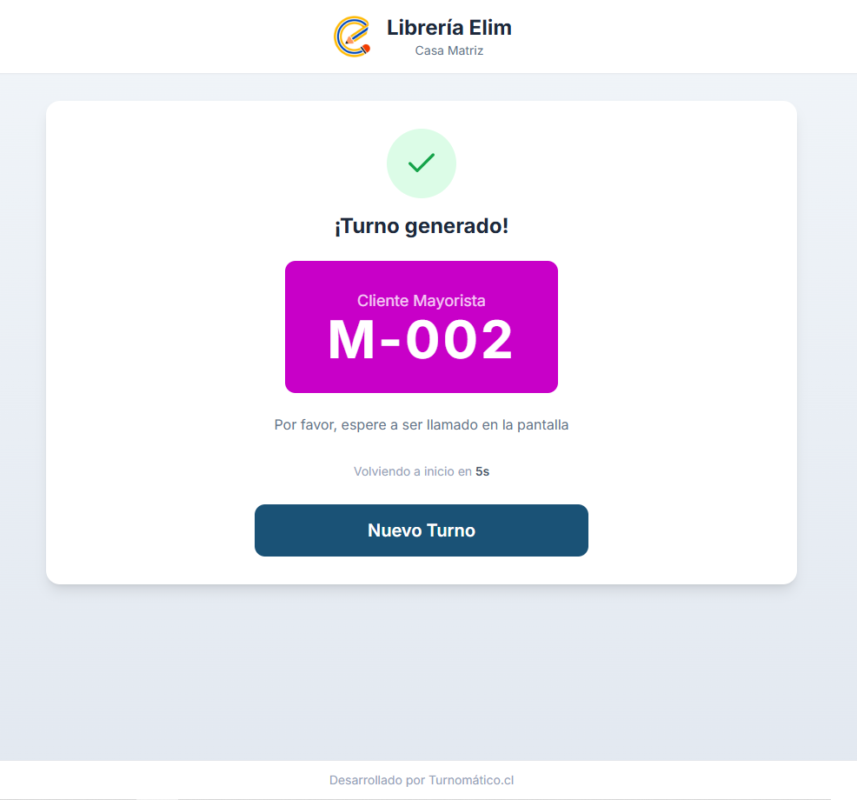 Kiosko - Emisión Turno